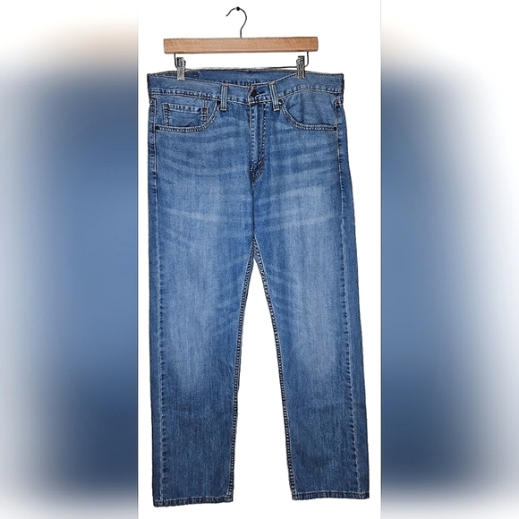 Levi's Other - Levi's Mens 505 Stonewash Blue Regular Fit Straight Leg Denim Jeans 34 x 30
